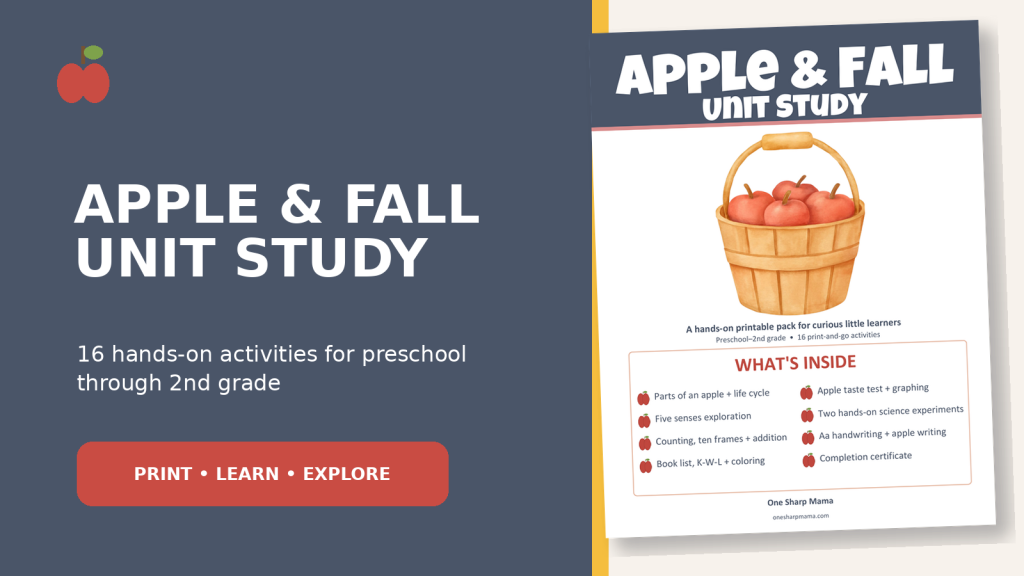 An Apple Unit Study for homeschooling or co-op.