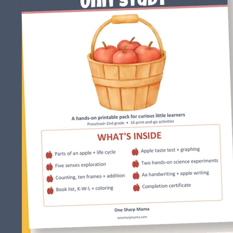 An Apple Fall Unit Study Cover Page.